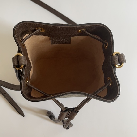 Ophidia mini leather printed coated canvas bag - Picture 5 of 7